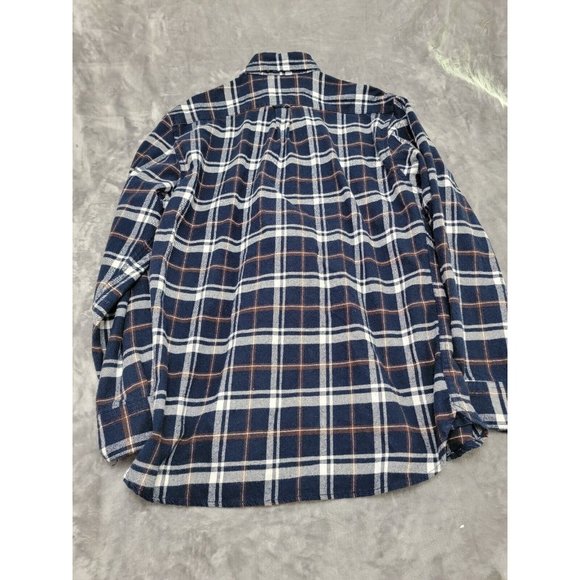 Jachs XLT Plaid Flannel‎ Shirt Heavy 100% Cotton Overshirt Blue plaid Button Up - Picture 4 of 9